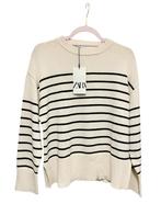 Tricot trui met strepen ZARA nieuw met kaartje, Nieuw, Ophalen of Verzenden, Maat 34 (XS) of kleiner, Wit