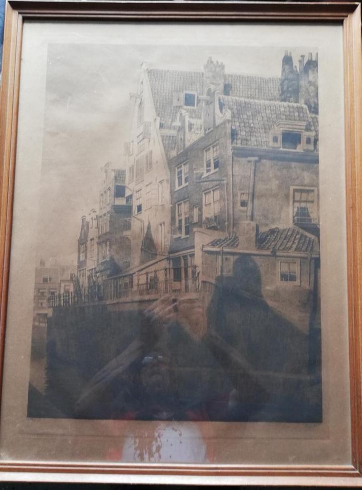 Amsterdams grachtenpand. D. Harting (1884-1970). 58/75 cm., Antiek en Kunst, Kunst | Etsen en Gravures, Ophalen
