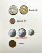 Muntjes los: Turkije 🇹🇷 | Spanje 🇪🇸 | Italië 🇮🇹 |, Postzegels en Munten, Ophalen of Verzenden, Overige landen, Overige waardes