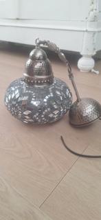 Mooie Marokkaanse lamp met spiegeltjes, Marokkaans, Ophalen of Verzenden, Zo goed als nieuw, Glas