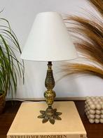 Prachtige vintage lamp tafellamp koper messing witte kap, Ophalen of Verzenden, Zo goed als nieuw, Minder dan 50 cm