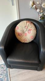 Fauteuil leer zwart, nieuw!, Ophalen, Nieuw, Leer, 50 tot 75 cm