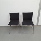 set 2x Ahrend 463 kantinestoelen- zwarte nieuwe stof stoel, Ophalen of Verzenden, Zwart, Stof, Twee