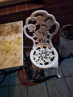 Franse stoelen gietijzeren kan met marmer tafel groot, Tuin en Terras, Tuinsets en Loungesets, Ophalen of Verzenden, Gebruikt