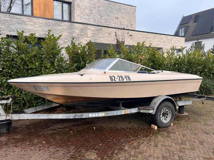 Fletcher Miami Vice opknapper speedboot met trailer, Watersport en Boten, Speedboten, Gebruikt, 3 tot 6 meter, Benzine, 200 pk of meer