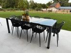 Tuintafel zwart 215x100 - doe een leuk bod!, Ophalen, Gebruikt, Rechthoekig