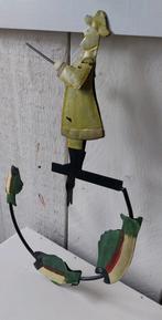 Mannetje dat staat te vissen metaal decoratie hengelsport, Huis en Inrichting, Woonaccessoires | Overige, Ophalen of Verzenden