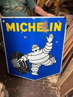 Groot Michelin emaille reclame bord, Ophalen, Gebruikt, Reclamebord