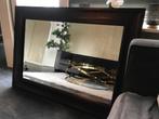Hardhout spiegel koloniale style, Ophalen, Zo goed als nieuw, 100 tot 125 cm, Minder dan 100 cm
