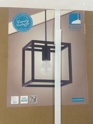 Nieuw: 2 zwarte buitenlampen met glas hangend model beschikbaar voor biedingen