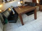 eettafel met leren  stoelen 1.80x 1.00, Ophalen, Gebruikt, 50 tot 100 cm, Vijf personen of meer
