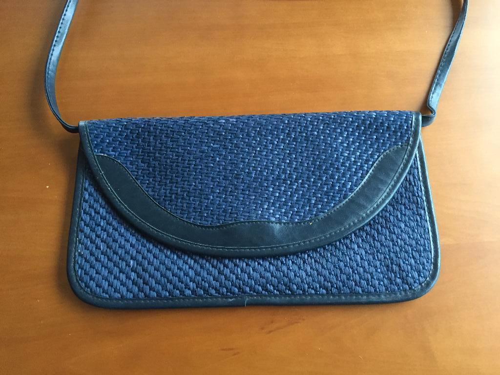 Vintage blauw avondtasje clutch, Ophalen of Verzenden, Zo goed als nieuw, Blauw, Avondtasje