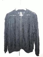 Miss Etam Zwart Kanten Bomber Jasje Met Rits Maat XXL NIEUW, Zwart, Maat 46/48 (XL) of groter, Nieuw, Ophalen of Verzenden