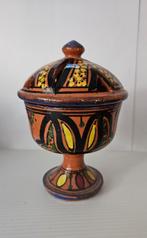 Aardewerk beschilderd potje waxinelicht houder, Ophalen of Verzenden