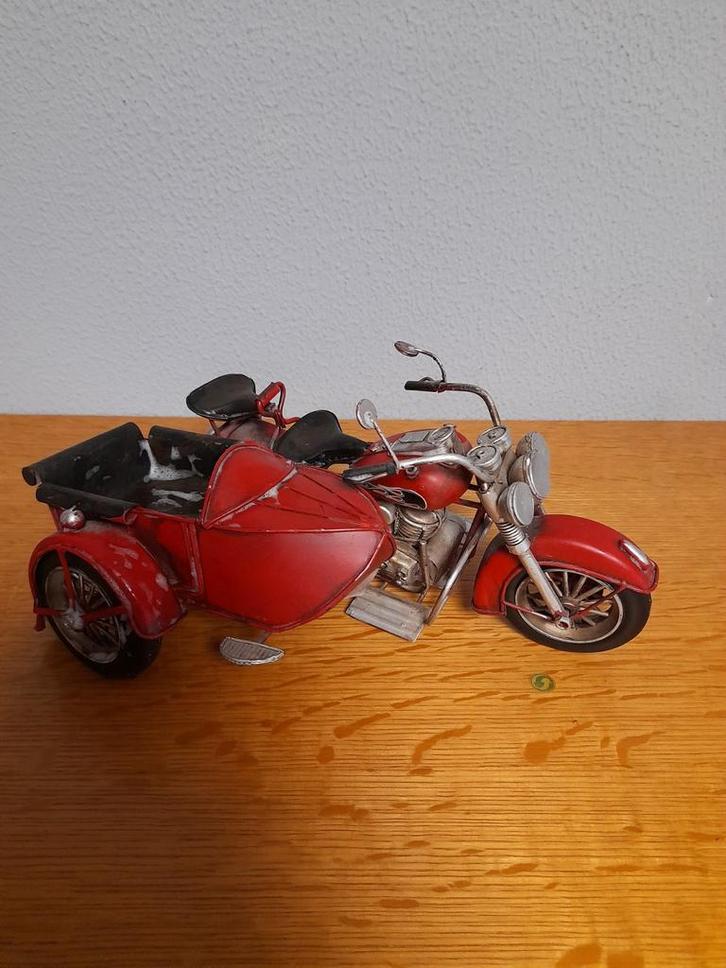 Blikken  motor zijspan, Hobby en Vrije tijd, Modelauto's | 1:5 tot 1:12, Zo goed als nieuw, Auto, Ophalen of Verzenden