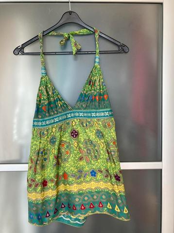 Green Ethnic Halter Neck Festival Blouse beschikbaar voor biedingen
