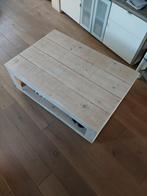 Steigerhouten salontafel, op wielen, Ophalen, Gebruikt, 100 tot 150 cm, 50 tot 100 cm