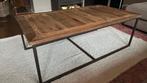 Industriële look coffee table 130 x70 cm, Ophalen, 100 tot 150 cm, Industrieel, staal met hout, 50 tot 100 cm