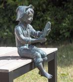 Bronzen waterornament – 'Aaron' met vis (Rottenecker, 42 cm), Tuin en Terras, Tuinbeelden, Ophalen of Verzenden, Zo goed als nieuw