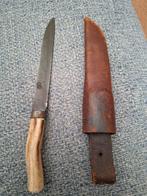 Vintage Mes met Lederen Schede, Antiek en Kunst, Antiek | Gereedschap en Instrumenten, Ophalen of Verzenden