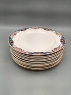 Antieke ontbijtborden, Digoin Sarreguemines, 11 stuks, Antiek en Kunst, Antiek | Servies los, Ophalen of Verzenden