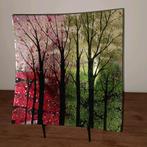 Glas kunst schaal met bomen, Ophalen of Verzenden