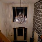 Kroonluchter groot en zwaar met kristallen pegels, Huis en Inrichting, Lampen | Kroonluchters, Ophalen, Gebruikt, Glas, Klassiek
