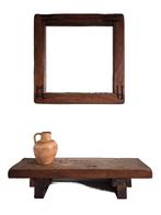 Zeer zeldzame exclusieve vintage Mauro Mori design spiegel, Ophalen, Gebruikt, 100 tot 150 cm, Vierkant