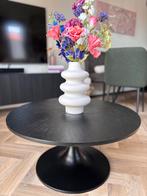 Metalen zwarte ronde salontafel / bijzettafel (Monaco), Ophalen, Rond, 50 tot 100 cm, Zo goed als nieuw