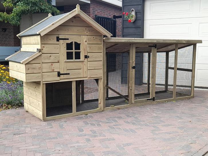 Kippenhokken met ruim nachthok in Div.maten BEKIJK DE ADV, Dieren en Toebehoren, Pluimvee | Toebehoren, Nieuw, Kippenhok of Kippenren