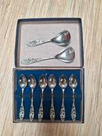 Antieke verzilverde theelepeltjes 6x suikerlepels 2x, Antiek en Kunst, Antiek | Goud en Zilver, Ophalen of Verzenden, Zilver