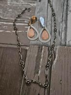 Zilveren ketting en oorbellen set, Met hanger, Verzenden, Zo goed als nieuw, Zilver