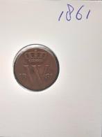 1/2 cent 1861 Koning Willem III, Ophalen of Verzenden, Koning Willem III, Overige waardes, Losse munt