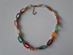 Mooie, veelkleurige ketting met schakels - geheel NIEUW, Ophalen of Verzenden, Nieuw, Blauw, Verstelbaar