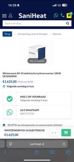 Winterwarm EH 10 Elektrische Luchtverwarmer 10kW, Doe-het-zelf en Verbouw, Ophalen, Minder dan 30 cm, Kachel, Minder dan 60 cm