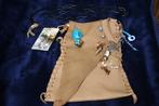 Nieuw Leder schoudertas kralen scarabee + tashanger, Ophalen of Verzenden, Nieuw, Overige kleuren, Leer