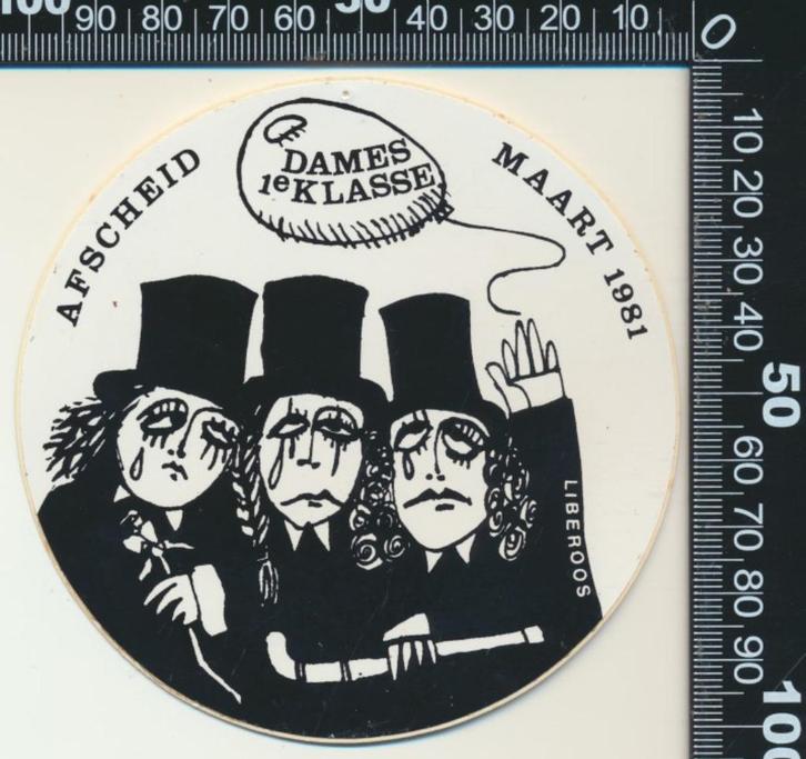 Sticker: Liberoos - Dames 1e Klasse - Afscheid Maart 1981, Verzamelen, Stickers, Zo goed als nieuw, Sport, Ophalen of Verzenden