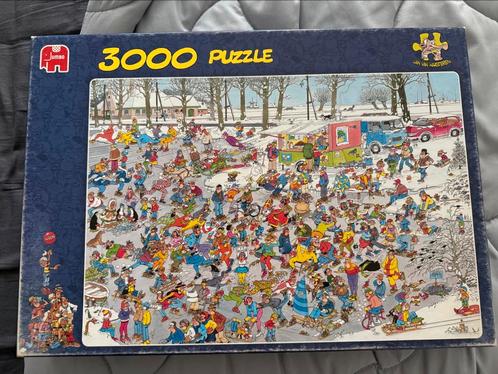 Jan van Haasteren ‘OP GLAD IJS’ 3000 stukjes, Hobby en Vrije tijd, Denksport en Puzzels, Zo goed als nieuw, Legpuzzel, Meer dan 1500 stukjes