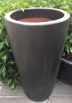 Hoge terracotta pot vaas antraciet 72cm hoog d.39cm, 25 tot 40 cm, Gebruikt, Rond, Ophalen of Verzenden