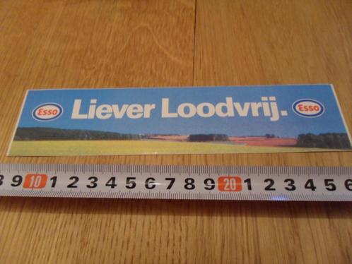 sticker Liever Loodvrij ESSO, Verzamelen, Stickers, Zo goed als nieuw, Bedrijf of Vereniging, Ophalen