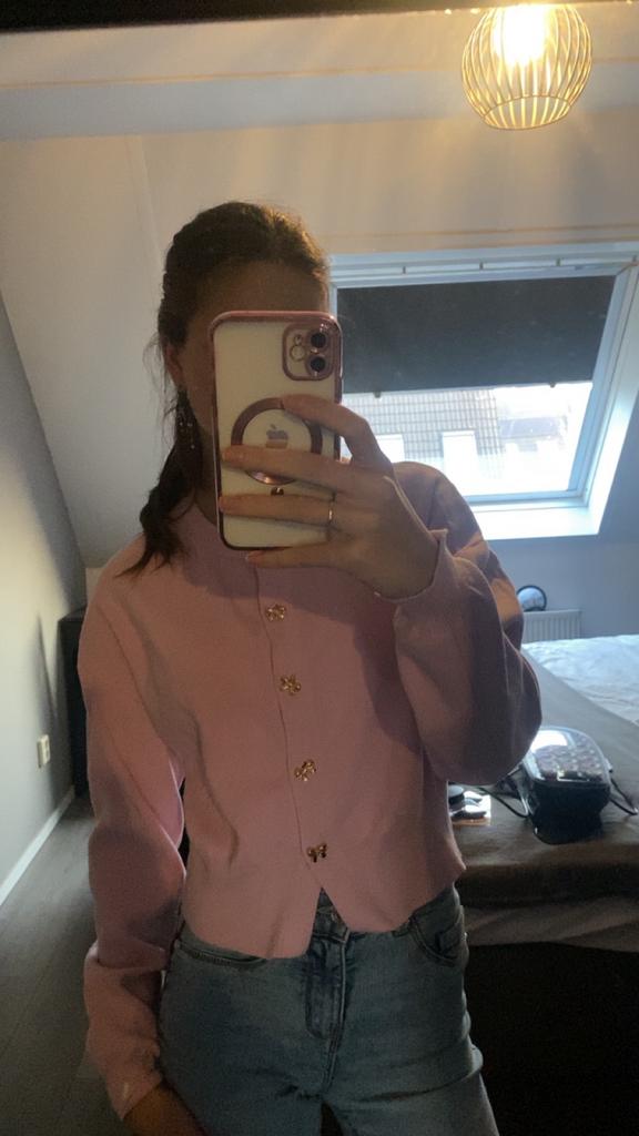 Hele leuke vestje met gouden strikjes- Maat, Ophalen of Verzenden, Gedragen, Maat 36 (S), Roze