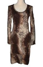 Noor Amsterdam sexy leopard jurk, bruin/beige, Mt. S, Overige kleuren, Verzenden, Noor Amsterdam, Zo goed als nieuw