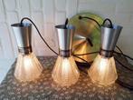 Vintage retro hanglamp 3 kelken Cascadelamp Design j 60., Huis en Inrichting, Lampen | Hanglampen, Vintage retro hanglamp jaren 60 Design Mid Century glas.