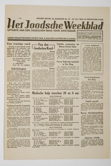 24 juli 1942 - Het Joodsche Weekblad | Heruitgave 1994 beschikbaar voor biedingen
