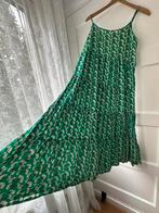 Maxi lange bohemian groene japanse waaier print stroken jurk, Ophalen of Verzenden