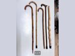 5X Antieke Antieke wandelstok - wandelstokken hout houten, Ophalen of Verzenden, A, A, A