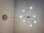 Hanglamp met 6 glazen kelkjes met led verlichting., Huis en Inrichting, Ophalen, Metaal of Aluminium, Zo goed als nieuw, Hanglamp