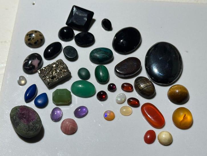 Lot diverse Cabochon natuurlijke stenen ( ring stenen ), Sieraden, Tassen en Uiterlijk, Edelstenen, Gebruikt, Ophalen of Verzenden