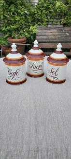 3 franse vintage keuken potten café, sucre en sel, Ophalen of Verzenden