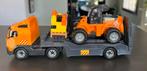 Grote oplegger met heftruck, Ophalen, Zo goed als nieuw